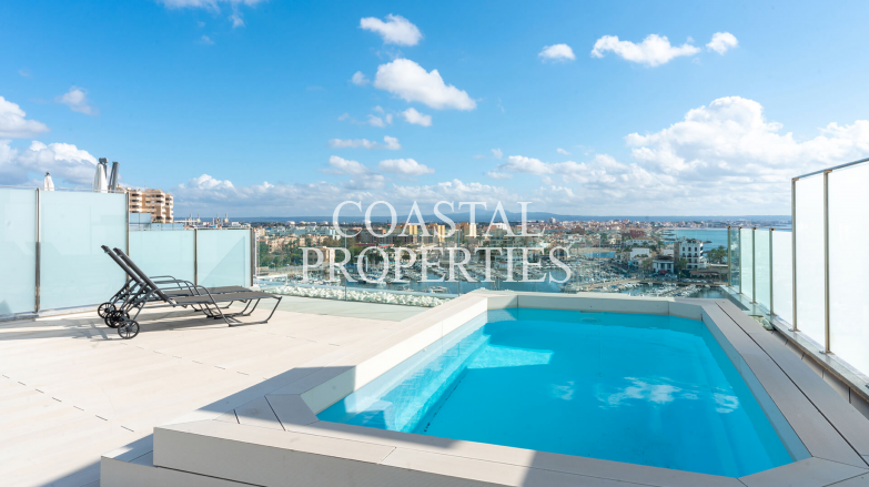 Property for Sale in Amazing sea & marina view penthouse apartment for sale in Marina Plaza Portixol, Mallorca, Spain
