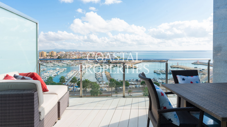 Property for Sale in Amazing sea & marina view penthouse apartment for sale in Marina Plaza Portixol, Mallorca, Spain